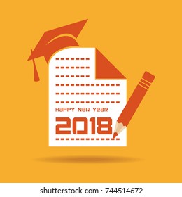Illustration of 2018 greeting for new year celebration  