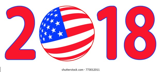 Illustration of the 2018 USA flag lettering