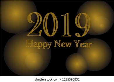 illustration 2019 Happy New Year Background for your Seasonal Flyers and Greetings Card or Christmas them, 
Vector 3D