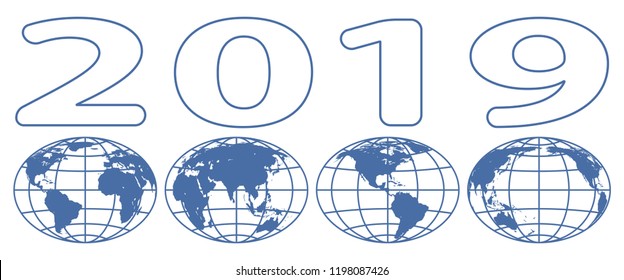 Illustration of the 2019 outline globes lettering. Elements of this image furnished by NASA 
