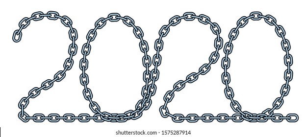 Illustration of the 2020 abstract steel chain lettering