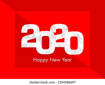 Illustration of 2020 Happy new year text design vector.