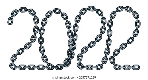 Illustration of the 2022 abstract steel chain lettering