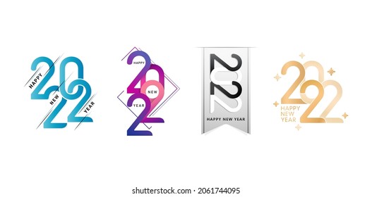 illustration of 2022 typeface, 2022 Typography concept with font number variation, applicable for calendar, greeting cards, banner, flyer, screen printing, poster with minimalist template.