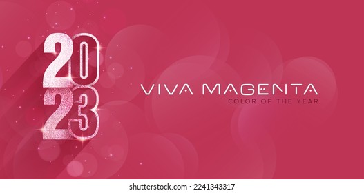 illustration of 2023 viva magenta color of the year for sign billboard, printable design , Advertising material, Layouts and print collages flyer celebration, holiday party elements, catalogue booklet