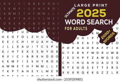 Illustration of 2025 Word Search Puzzle Book for adults