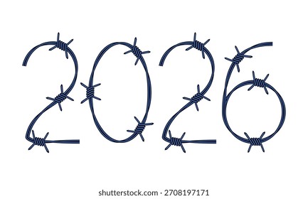 Ilustração do arame farpado de 2026