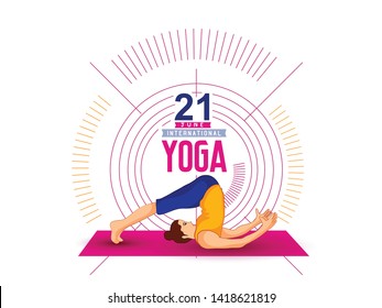 illustration of 21 june international yoga day woman doing asana for Yoga