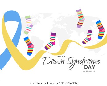 Illustration Of 21 March World Down Syndrome Day Background.
