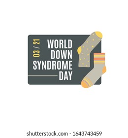 Illustration vom 21. März World Down Syndrom Day. Symbol für verschiedene Socken.