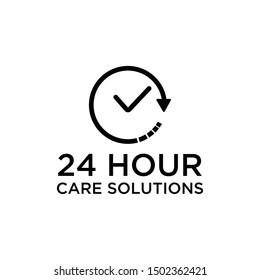 Illustration Of 24 Hour Times Home Protection With Advanced Technology Logo Design Sign