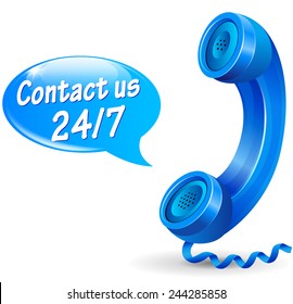 illustration of 24 hours service phone design icon