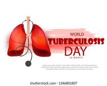 Illustration Of 24 March World Tuberculosis Day Background.