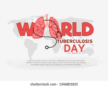 Illustration Of 24 March World Tuberculosis Day Background.