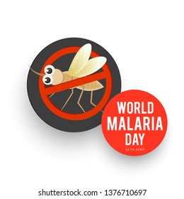 Illustration Of 25 April World Malaria Day Background.