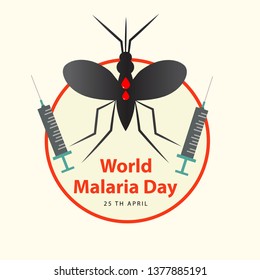 Illustration Of 25 April World Malaria Day Background.