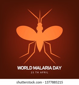 Illustration Of 25 April World Malaria Day Background.