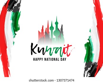 
Illustration Of 25th February Kuwait Happy National Day Background.