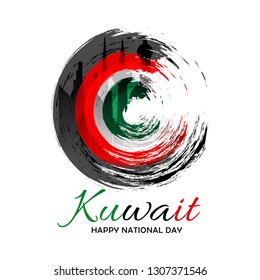 
Illustration Of 25th February Kuwait Happy National Day Background.