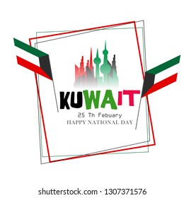 
Illustration Of 25th February Kuwait Happy National Day Background.