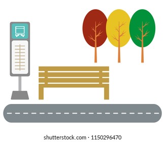 BUS　stop illustration