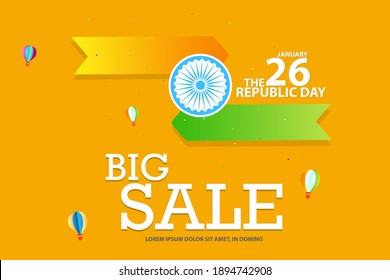 illustration of 26th January Happy Republic Day of India Sale Promotion advertisement background