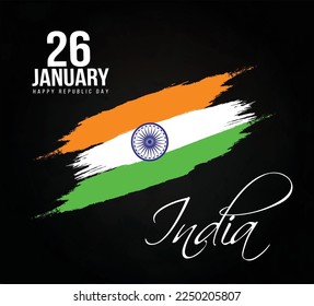 illustration of 26th January republic day of India  vector creative poster, banner, poster, flyer