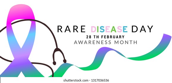 Illustration Of 28 February Rare Disease Day Background.