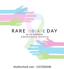 Illustration Of 28 February Rare Disease Day Background.