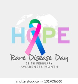 Illustration Of 28 February Rare Disease Day Background.