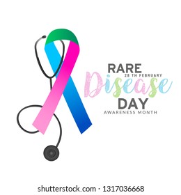 Illustration Of 28 February Rare Disease Day Background.