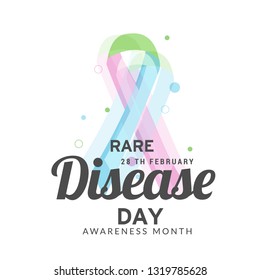 Illustration Of 28 February Rare Disease Day Background.