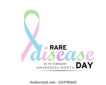 Illustration Of 28 February Rare Disease Day Background.