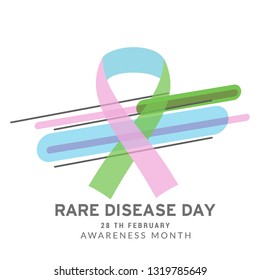 Illustration Of 28 February Rare Disease Day Background.
