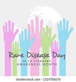 Illustration Of 28 February Rare Disease Day Background.