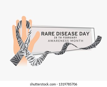 Illustration Of 28 February Rare Disease Day Background.