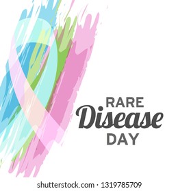 Illustration Of 28 February Rare Disease Day Background.