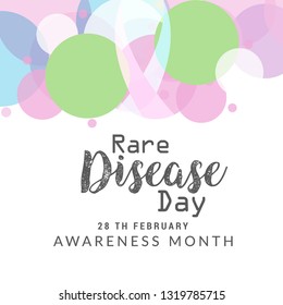 Illustration Of 28 February Rare Disease Day Background.