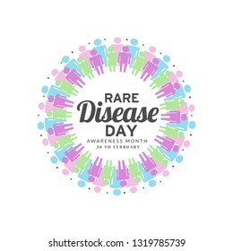 Illustration Of 28 February Rare Disease Day Background.