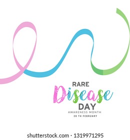 Illustration Of 28 February Rare Disease Day Background.