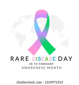 Illustration Of 28 February Rare Disease Day Background.