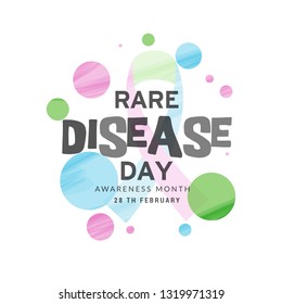 Illustration Of 28 February Rare Disease Day Background.