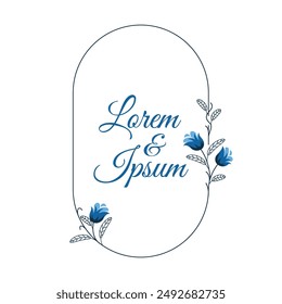 ILUSTRACIÓN 289, MARCO SIMPLE Y MÍNIMO DE FLOR AZUL