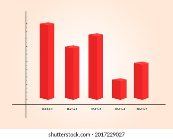 Illustration of 2D block diagram in red on a bright red background that is easy to edit and use