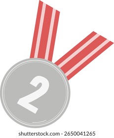 Illustration of a 2nd Silver Medal