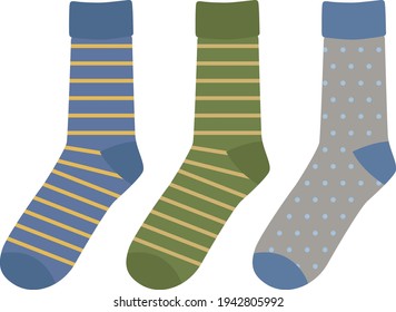 Illustration of 3 pairs of socks