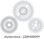 Illustration of 3 silver gears