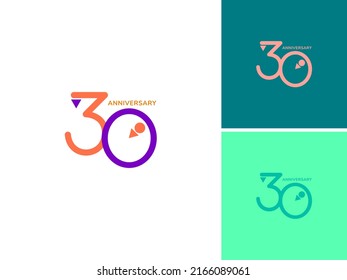 ILLUSTRATION 30 ANNIVERSARY DESIGN SIMPLE LOGO ICON VECTOR