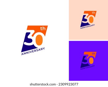 ILLUSTRATION 30 ANNIVERSARY DESIGN SIMPLE TEMPLATE LOGO ICON VECTOR