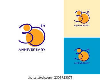 ILLUSTRATION 30 ANNIVERSARY DESIGN SIMPLE TEMPLATE LOGO ICON VECTOR